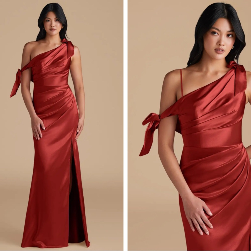 Azazie Xyla Elegant Rust One-Shoulder Evening Dress NWT Size A4